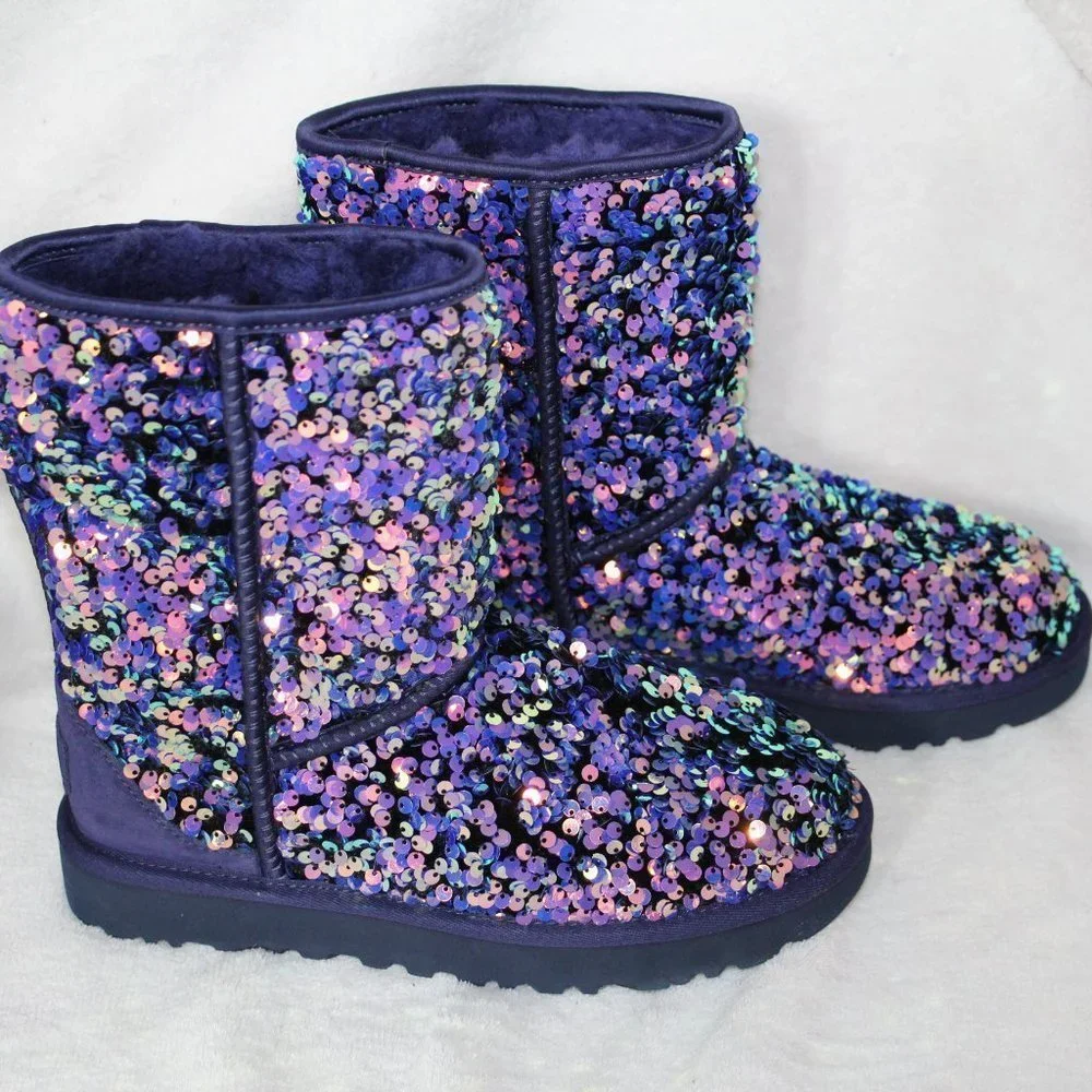 NEW WOMEN'S STELLAR SEQUIN RARE BLUE BOOTS‎